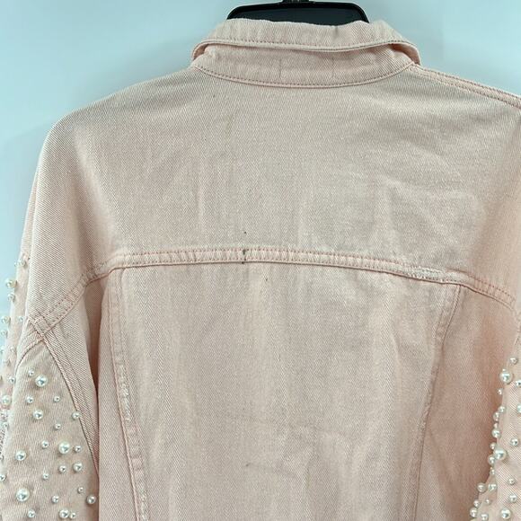 Sunset & Spring Embellished Denim Jacket - Pink - Small - New with tags - Picture 7 of 8